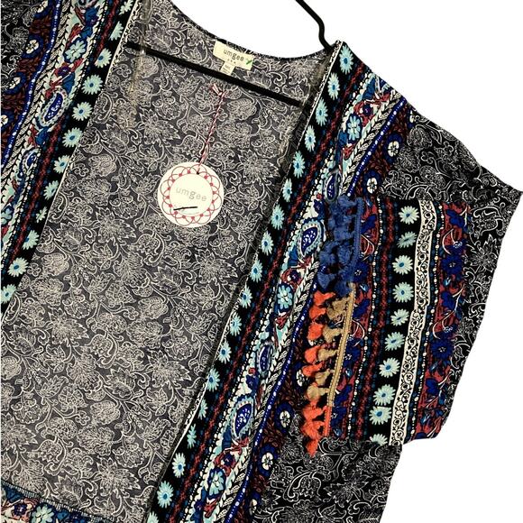 Umgee Open Front Cardigan Women's Medium/Large Floral Boho Lightweight - Picture 3 of 9
